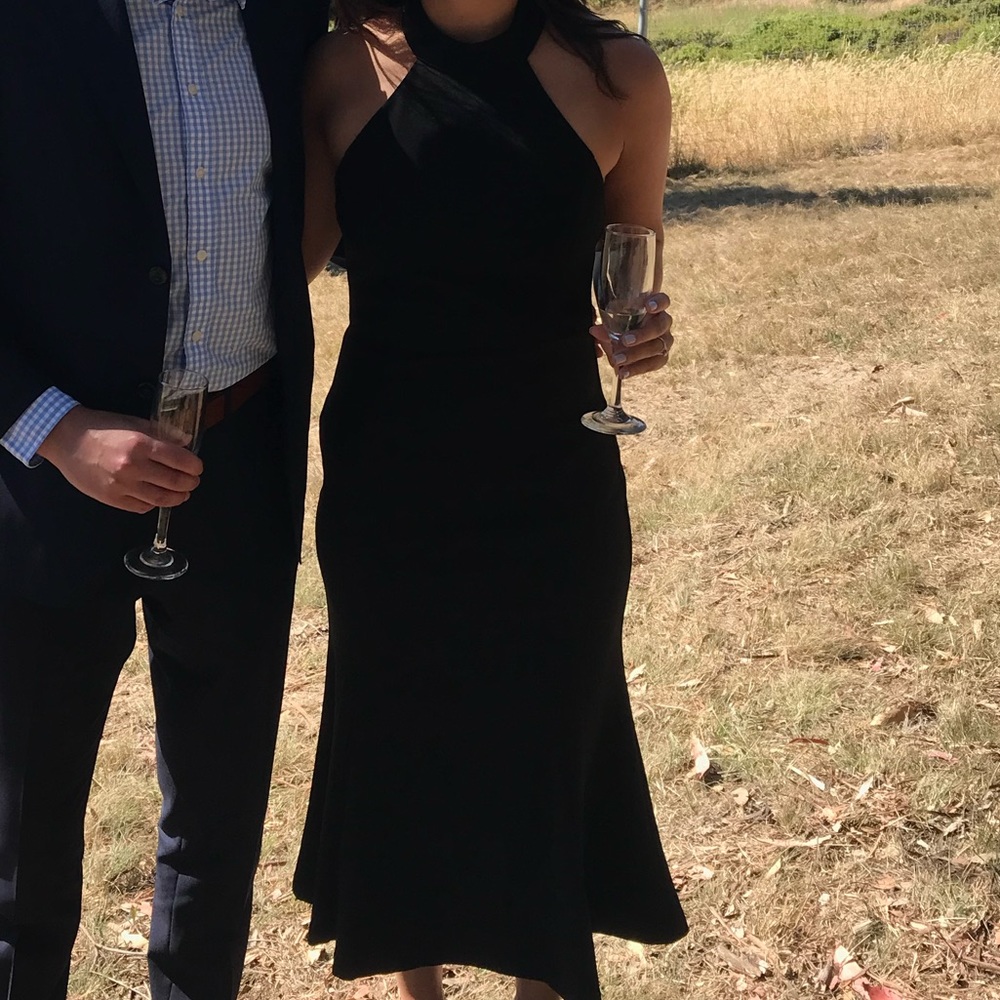 Black Halter Midi Dress